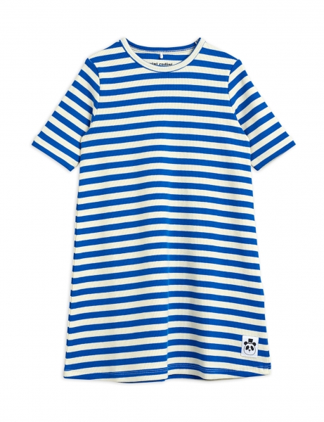 MINI RODINI Kleid Rib Stripe - blau